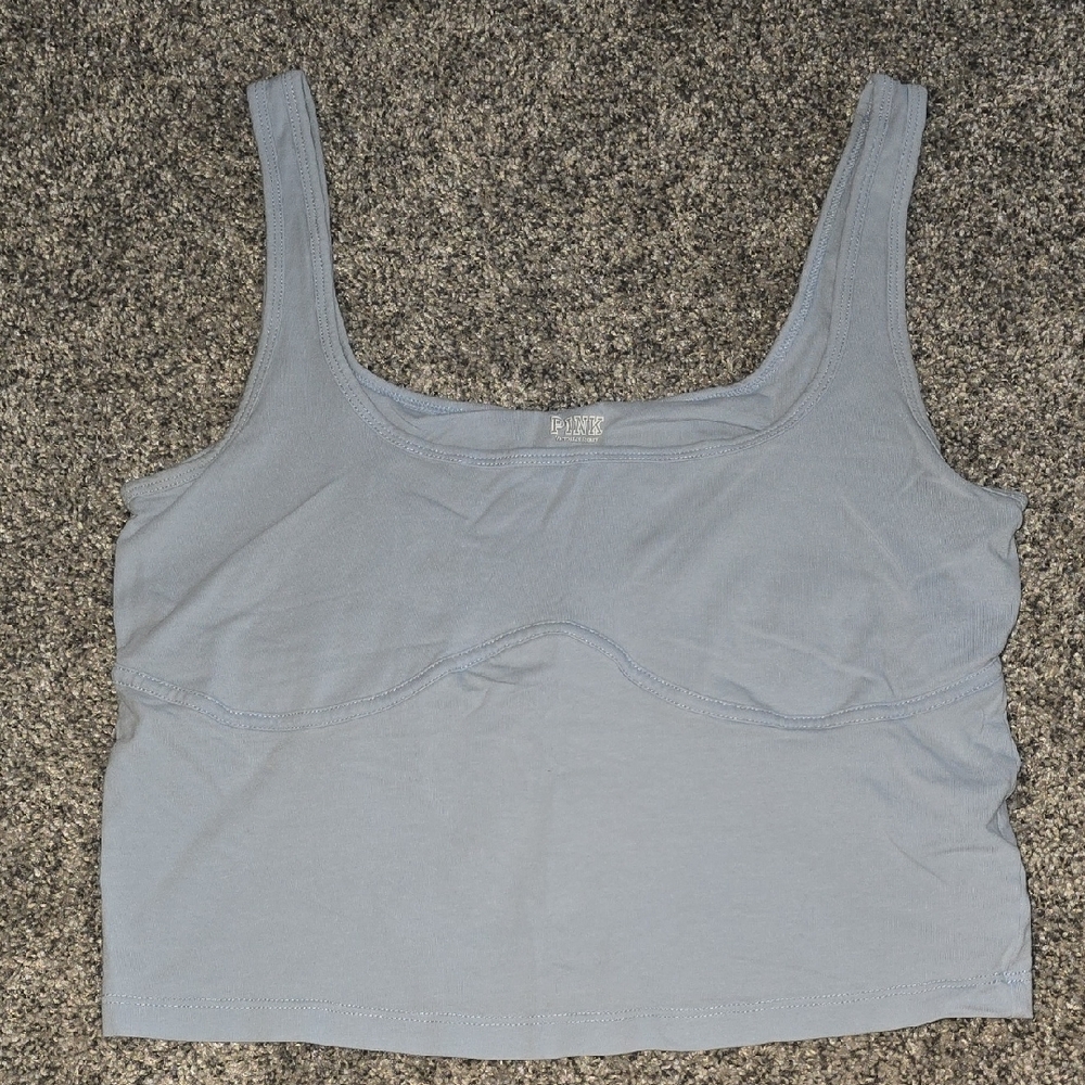 PINK Victoria's Secret Pale Blue Cropped Tank
